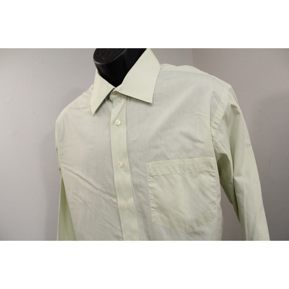 Ted Baker London Dress Shirt Light Green Long Sleeve Mens Size 17 34/35 XL